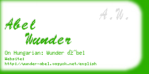 abel wunder business card